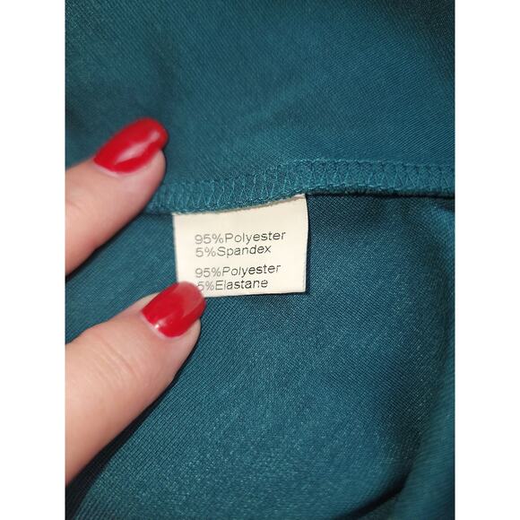 Jasambac Dress Womens L Turquoise Off Shoulder high-Low Cocktail party Holiday - Picture 9 of 10